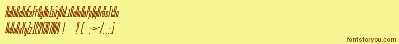 BallbaseItalic Font – Brown Fonts on Yellow Background