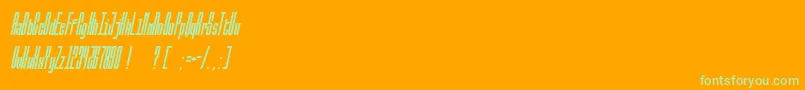 BallbaseItalic Font – Green Fonts on Orange Background