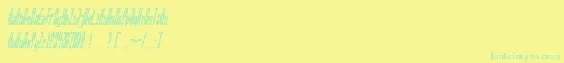 BallbaseItalic Font – Green Fonts on Yellow Background