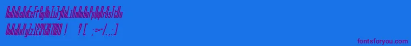 BallbaseItalic Font – Purple Fonts on Blue Background