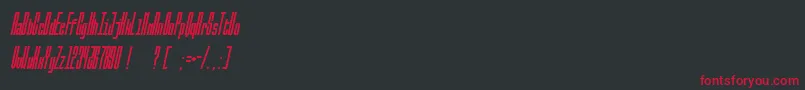 フォントBallbaseItalic – 黒い背景に赤い文字