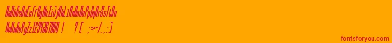フォントBallbaseItalic – オレンジの背景に赤い文字