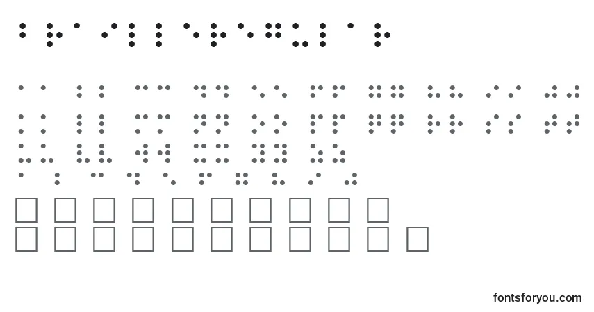Schriftart BrailleRegular – Alphabet, Zahlen, spezielle Symbole