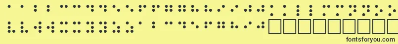 BrailleRegular-Schriftart – Schwarze Schriften auf gelbem Hintergrund