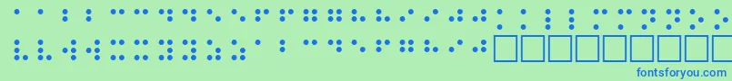 フォントBrailleRegular – 青い文字は緑の背景です。