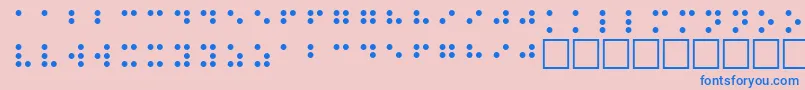 BrailleRegular-Schriftart – Blaue Schriften auf rosa Hintergrund