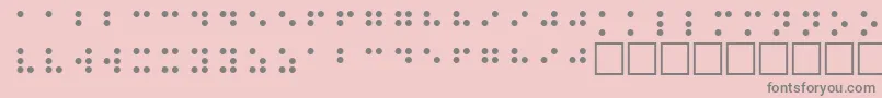 Fonte BrailleRegular – fontes cinzas em um fundo rosa