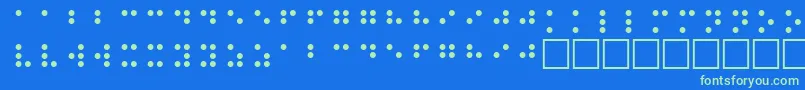 BrailleRegular-Schriftart – Grüne Schriften auf blauem Hintergrund