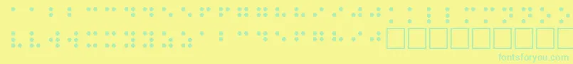 Fonte BrailleRegular – fontes verdes em um fundo amarelo