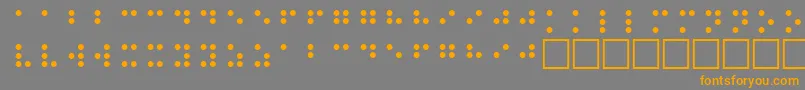 Weitere Informationen zur BrailleRegular-Schriftart BrailleRegular-Schriftart – Orangefarbene Schriften auf grauem Hintergrund