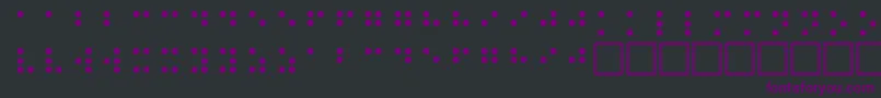 Czcionka BrailleRegular – fioletowe czcionki na czarnym tle