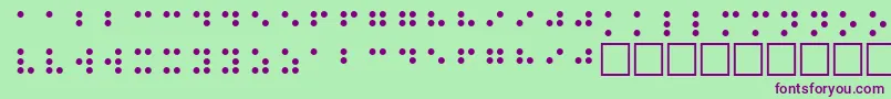 BrailleRegular Font – Purple Fonts on Green Background