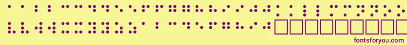 BrailleRegular Font – Purple Fonts on Yellow Background