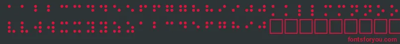 Czcionka BrailleRegular – czerwone czcionki na czarnym tle