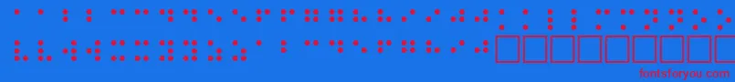 BrailleRegular-fontti – punaiset fontit sinisellä taustalla