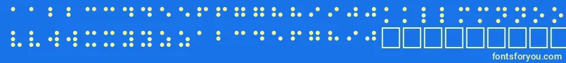 Fonte BrailleRegular – fontes amarelas em um fundo azul