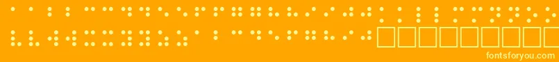 Czcionka BrailleRegular – żółte czcionki na pomarańczowym tle