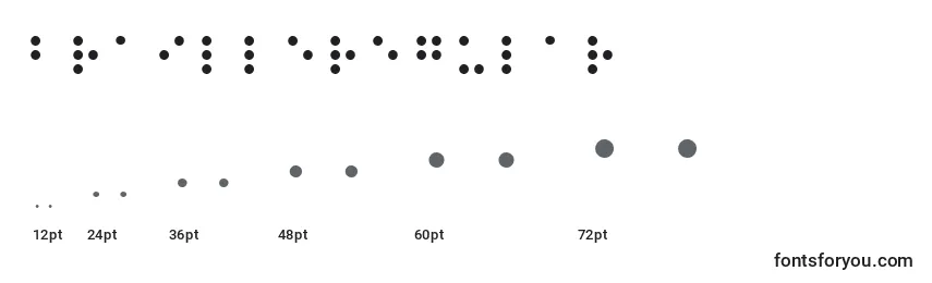Tamanhos de fonte BrailleRegular