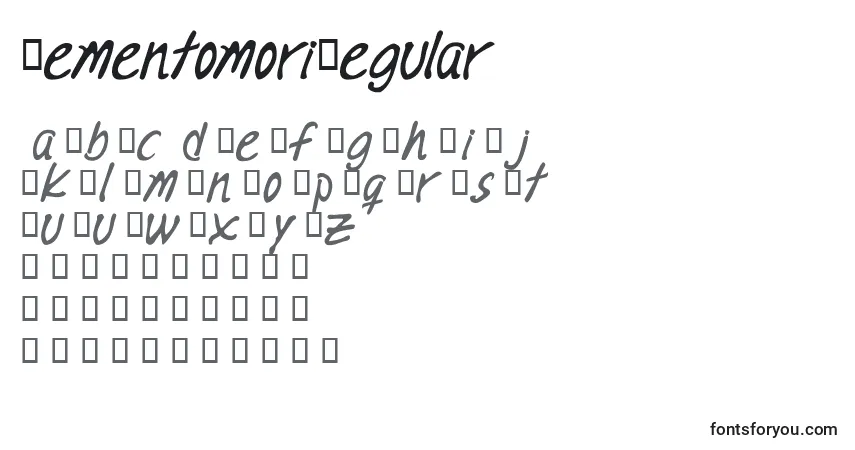 A fonte MementomoriRegular – alfabeto, números, caracteres especiais