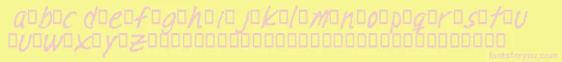 MementomoriRegular Font – Pink Fonts on Yellow Background