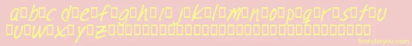 MementomoriRegular Font – Yellow Fonts on Pink Background