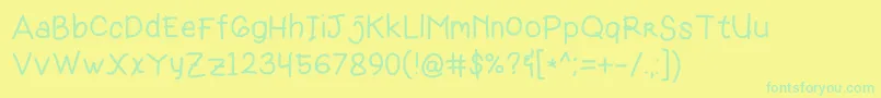 Czcionka Renemma – zielone czcionki na żółtym tle