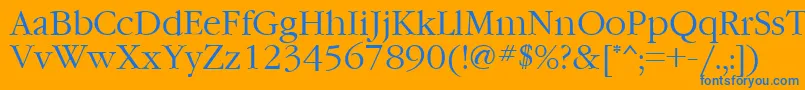 Ft76-fontti – siniset fontit oranssilla taustalla