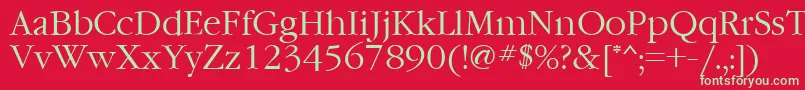 フォントFt76 – 赤い背景に緑の文字