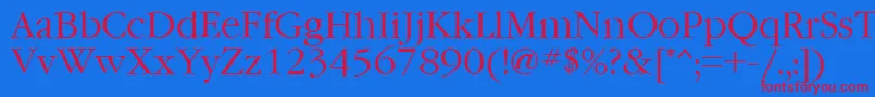 Ft76-fontti – punaiset fontit sinisellä taustalla