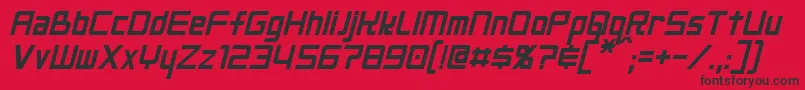 NeoGenItalic-fontti – mustat fontit punaisella taustalla
