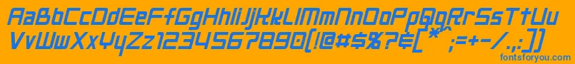 Czcionka NeoGenItalic – niebieskie czcionki na pomarańczowym tle