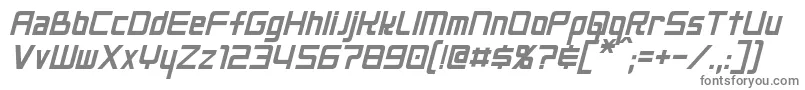 NeoGenItalic-fontti – harmaat kirjasimet valkoisella taustalla