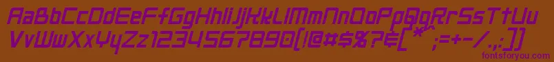 NeoGenItalic Font – Purple Fonts on Brown Background