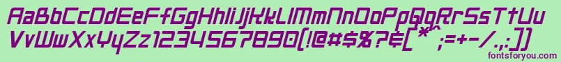 NeoGenItalic Font – Purple Fonts on Green Background