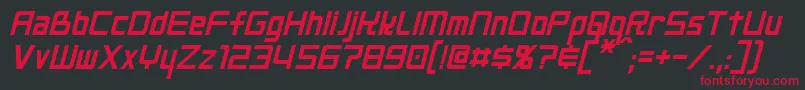 NeoGenItalic Font – Red Fonts on Black Background