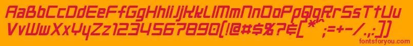 NeoGenItalic Font – Red Fonts on Orange Background