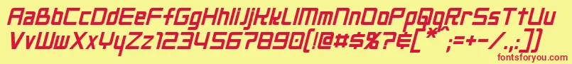 NeoGenItalic Font – Red Fonts on Yellow Background