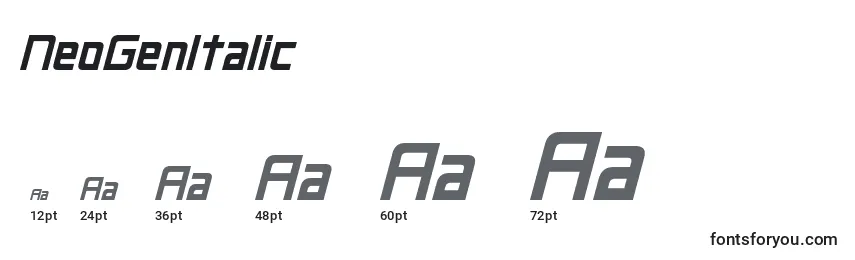 NeoGenItalic Font Sizes