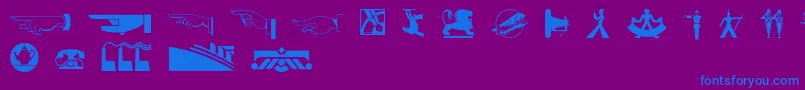 Decodingbatsnf-Schriftart – Blaue Schriften auf violettem Hintergrund