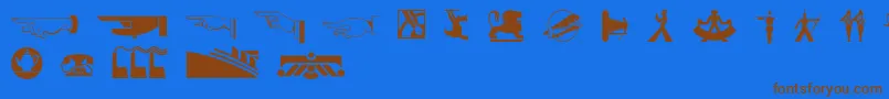 Fonte Decodingbatsnf – fontes marrons em um fundo azul