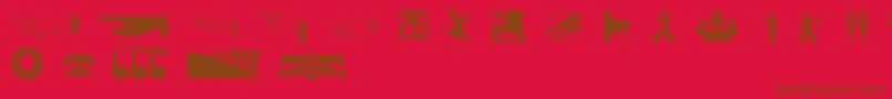 Decodingbatsnf-Schriftart – Braune Schriften auf rotem Hintergrund