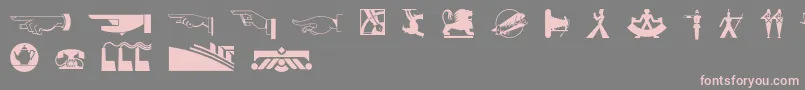 フォントDecodingbatsnf – 灰色の背景にピンクのフォント