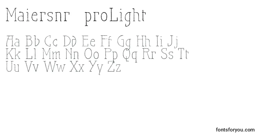 Schriftart Maiersnr21proLight – Alphabet, Zahlen, spezielle Symbole