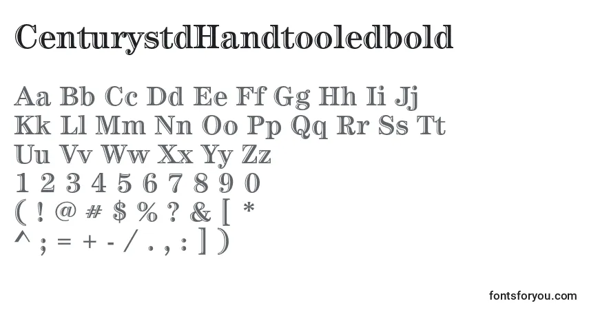 A fonte CenturystdHandtooledbold – alfabeto, números, caracteres especiais
