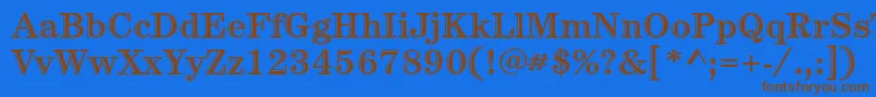 CenturystdHandtooledbold Font – Brown Fonts on Blue Background