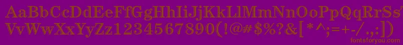 CenturystdHandtooledbold Font – Brown Fonts on Purple Background