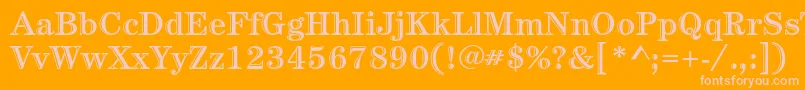 CenturystdHandtooledbold-Schriftart – Rosa Schriften auf orangefarbenem Hintergrund
