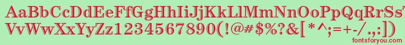 CenturystdHandtooledbold-fontti – punaiset fontit vihreällä taustalla