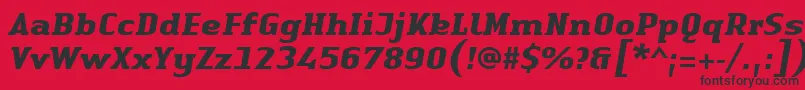 LinotypeAuthenticSerifBolditalic Font – Black Fonts on Red Background