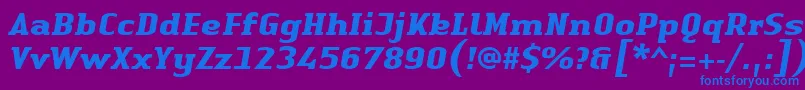 LinotypeAuthenticSerifBolditalic Font – Blue Fonts on Purple Background